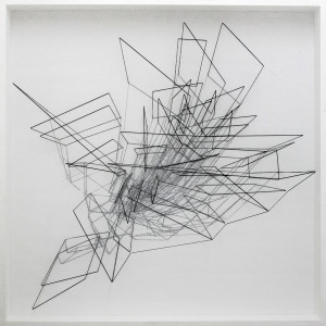 EMANUELA FIORELLI, Growth, 2012, cm 115x115x10, eleastic thread and tarlatan gauze