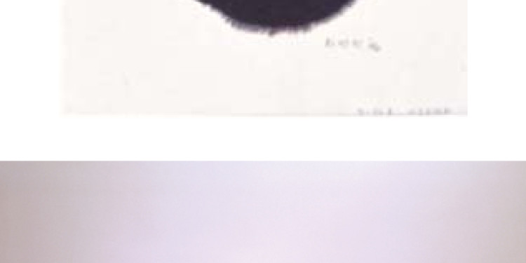 MAN-RIN CHOI, D-NO. 96-3, 1996, Korean ink on Korean paper, 15.8 x 16.5 cm Man-Rin Choi, Work 0_03-2-01, 2003, Bronze, 37 x 34 x 31 cm
