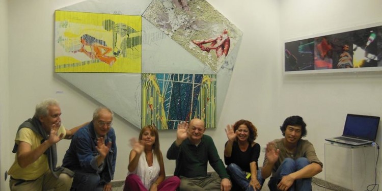 Saluto di alcuni artisti della mostra presso RO.MI. Arte contemporanea